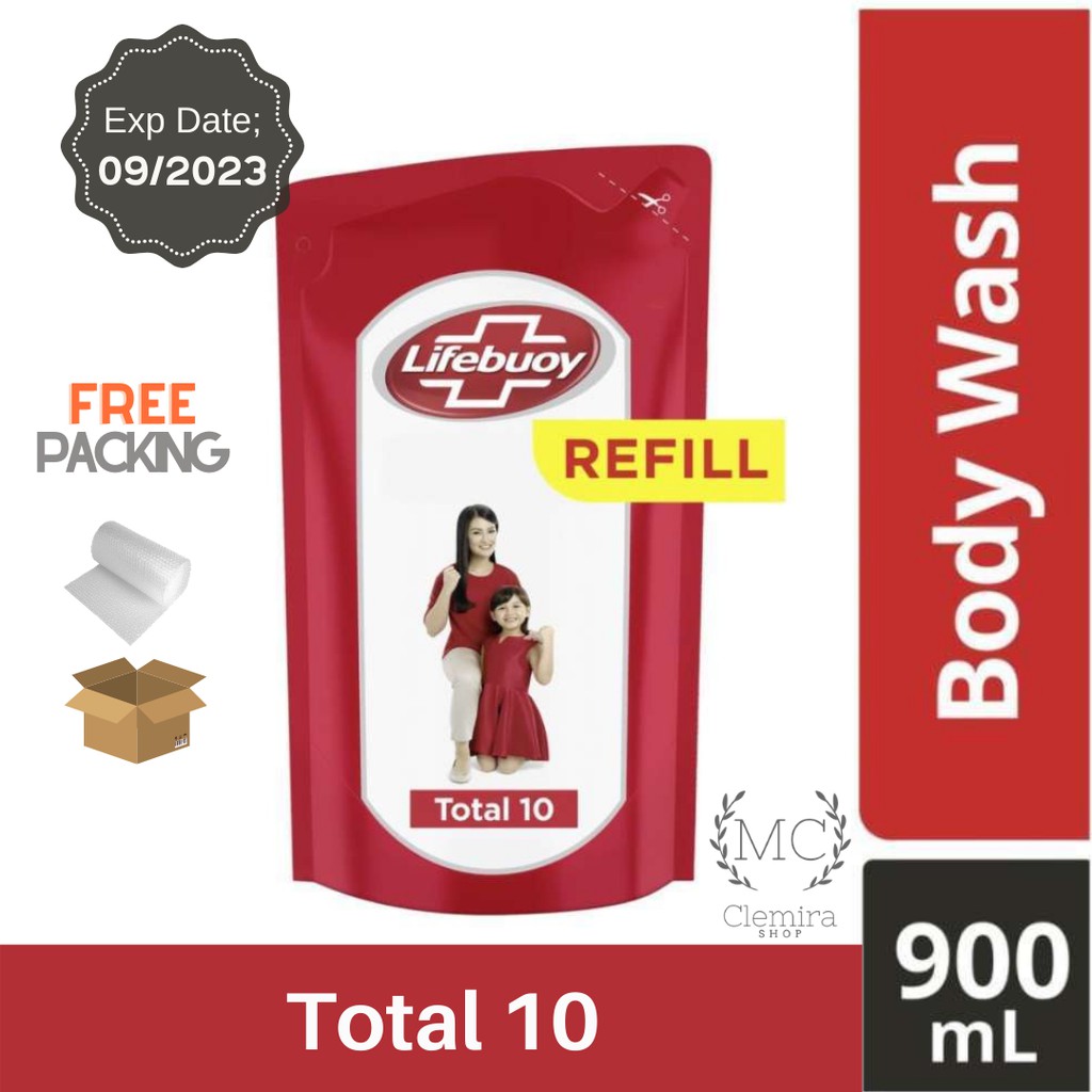 Lifebuoy Body Wash Total 10 Refill 900 ml / Sabun Cair Lifeboy merah 900