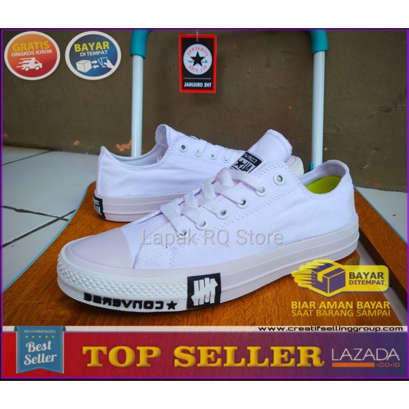 Converse Chuck Taylor CT Undefeated All Star Putih Low Converse Full White Low