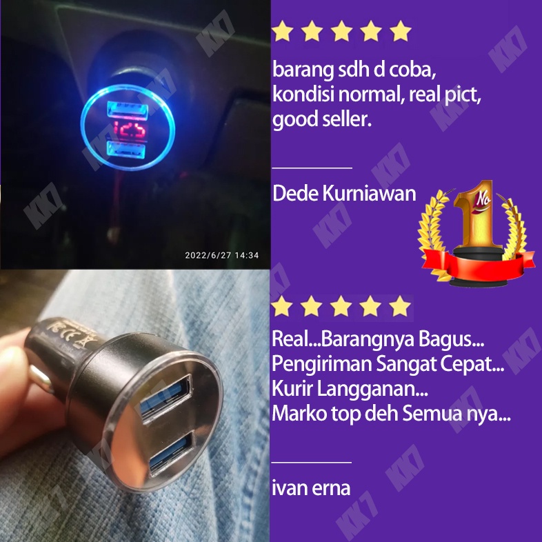 Mobil Adaptor Charger Cepat Ponsel Di Mobil  Adaptor Pengisi Daya Cepat Ponsel Auto Tampilan LCD Port USB Ganda 3.1A