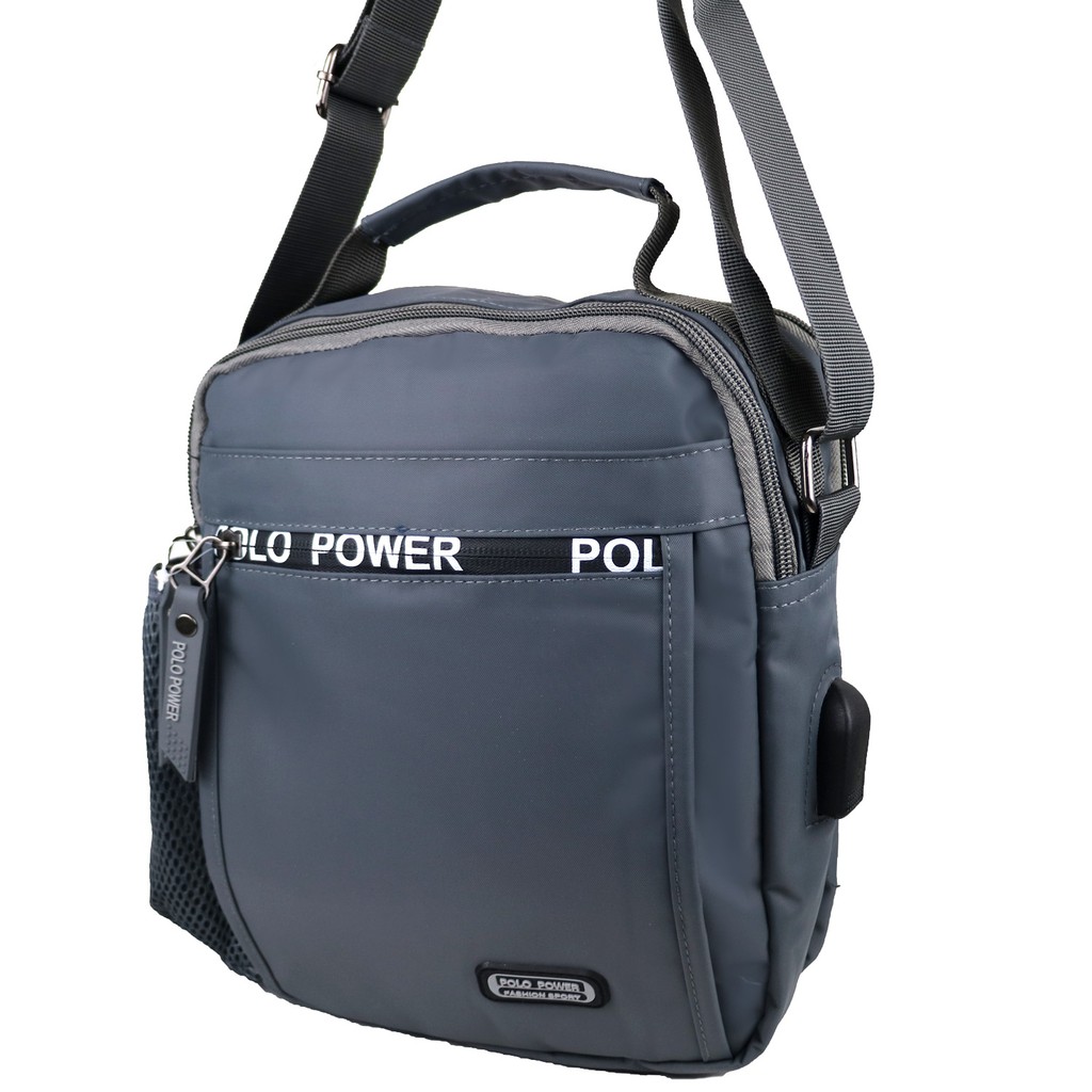 POLO POWER Tas Selempang Pria Tas Ipad USB Sling bag Import Tas Slempang Trendy Pria Waterproof