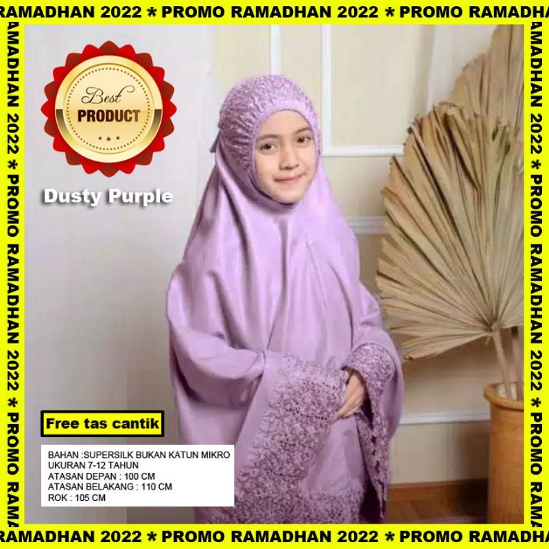 0Mukena anak tanggung aleena-siti khadijah usia 7-12 tahun bahan supersilk  premium