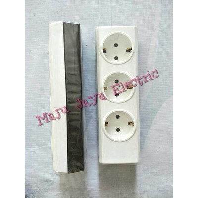 StopKontak Stop Kontak Broco 3 Tiga Lubang Socket OB Outbow Tembok