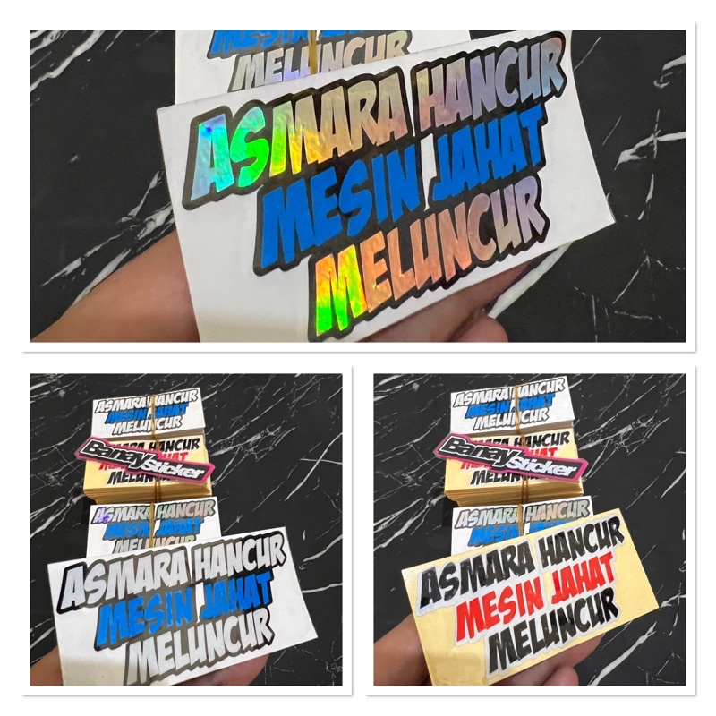 STICKER STIKER ASMARA HANCUR MESIN JAHAT MELUNCUR CUTTING