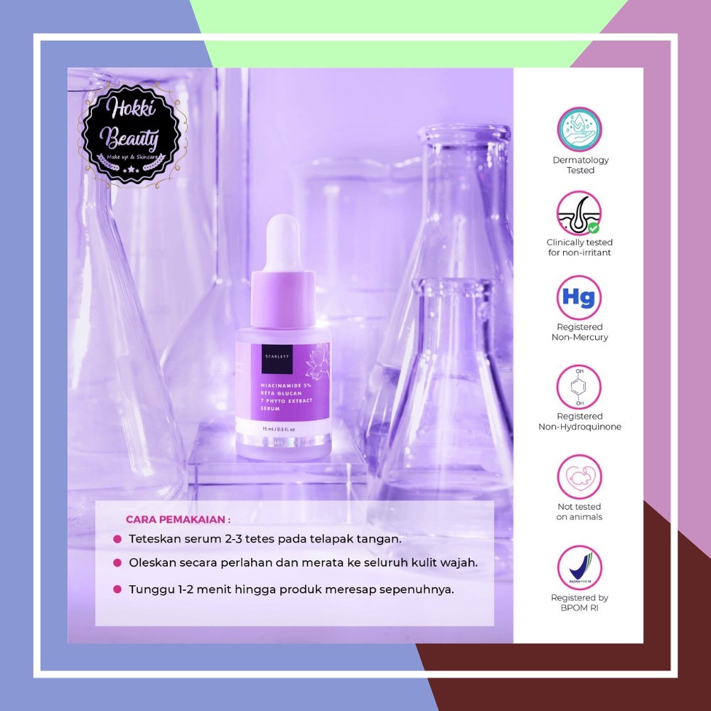 SERUM SCARLETT ACNE DAN BRIGHTLY, NIACINAMIDE, RETINOL, GLOWTENING