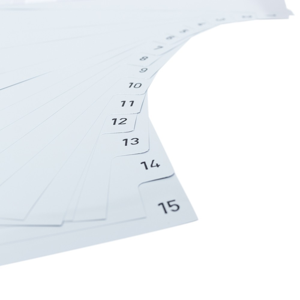 Bantex Numerical Indexes A4 1-15 Index (15 pages) #6218 05