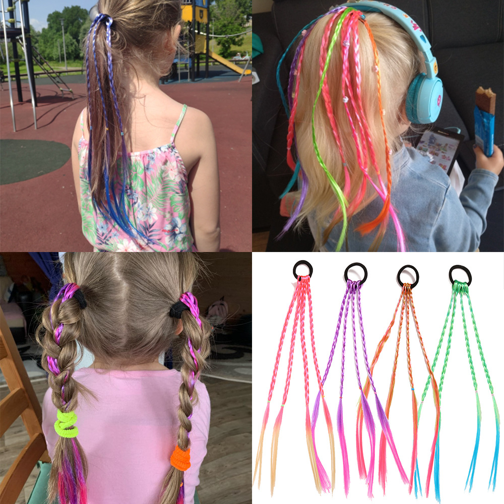 Colorful Bowtie Hair Clips Braider Twist / Rainbow Glitter Wings Hair Bows Princess Kids Long Wig /Hairpins Braiding Tool