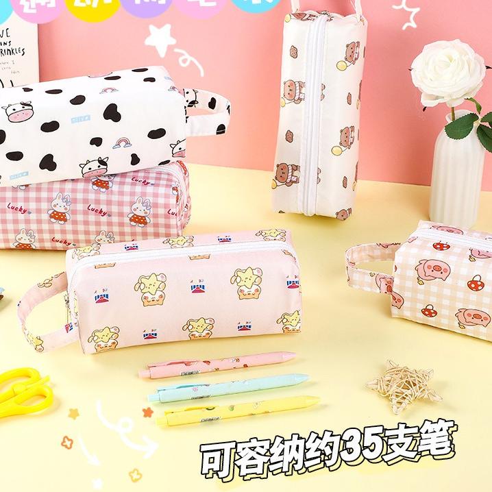 

Terlaris TP1 Kotak Pensil Tepak Lucu Kartun Transparan Sekolah Korea pink creame putih alat tulis Tas Penyimpanan Kosmetik Sekolahan Kantoran wadah bolpen