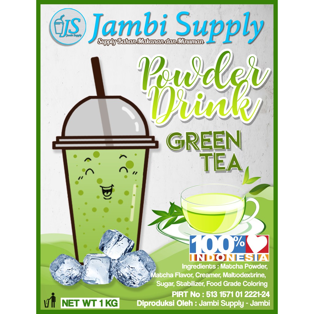 

POWDER DRINK GREEN TEA MINUMAN BUBUK RASA GREEN TEA 1KG