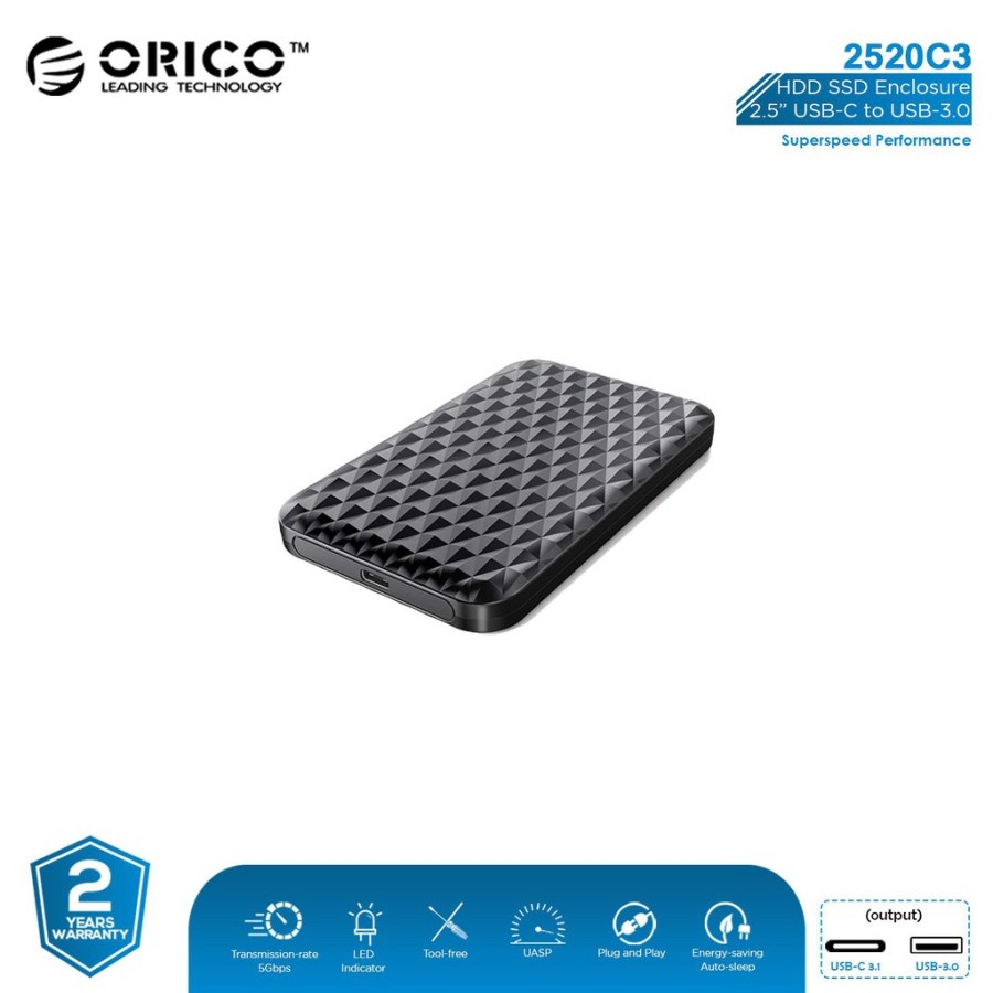 ORICO 2520C3 HDD SSD Casing / Enclosure 2.5&quot; USB-C to USB3.0