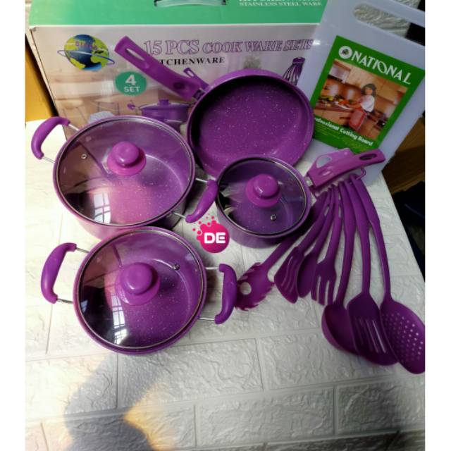 TEFLON Sinda PANCI SET WARNA COOKWARE SET FRYPAN