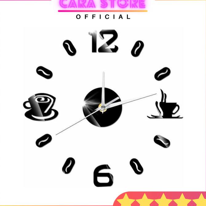 Jam Dinding DIY Tempel Tembok Ukuran Besar 50-60cm Coffee Bell DIY-03