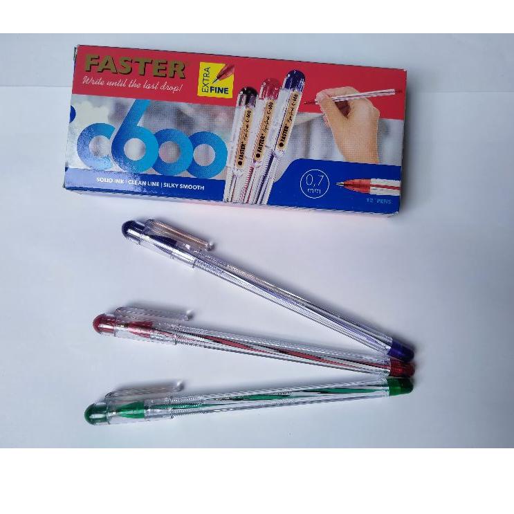 

Terbaik.. pulpen bolpoin bolpoint faster extra fine c600 0,7 mm warna hitam