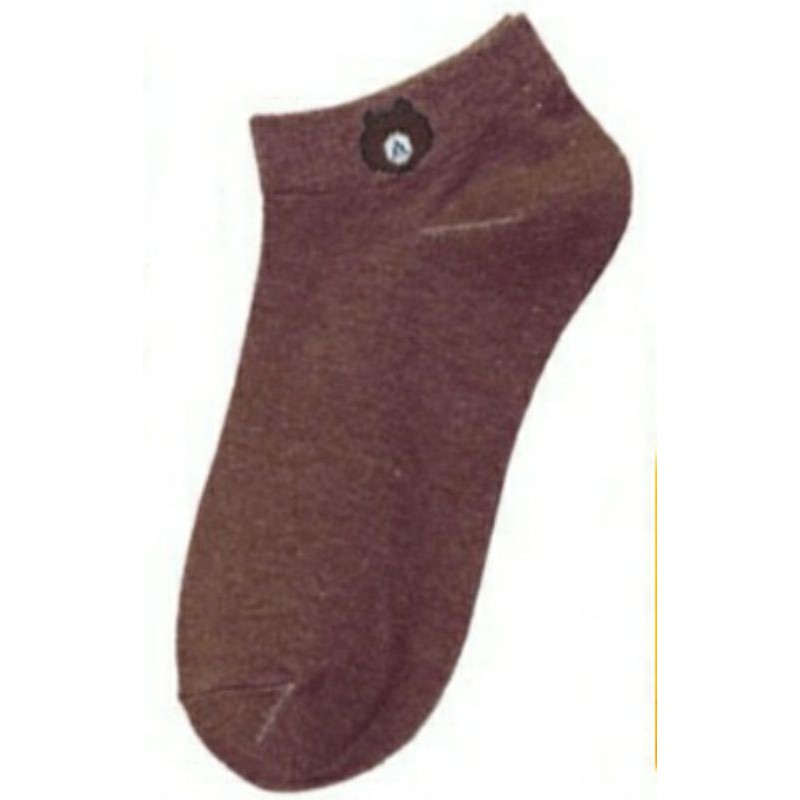 KAOS KAKI FASHION MOTIF BERUANG BEAR POLOS KAOS KAKI ANKLE PENDEK SEMATA KAKI BEAR KHS-BERUANG - COKLAT