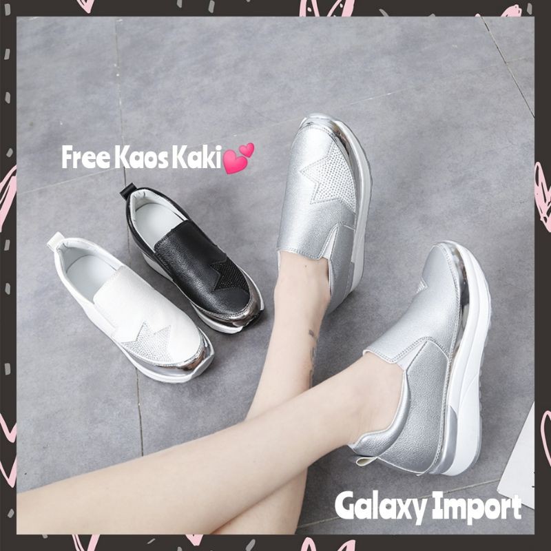[GALAXY IMPORT] Sepatu Wedges Sneakers Wanita Fashion Korea Import 519