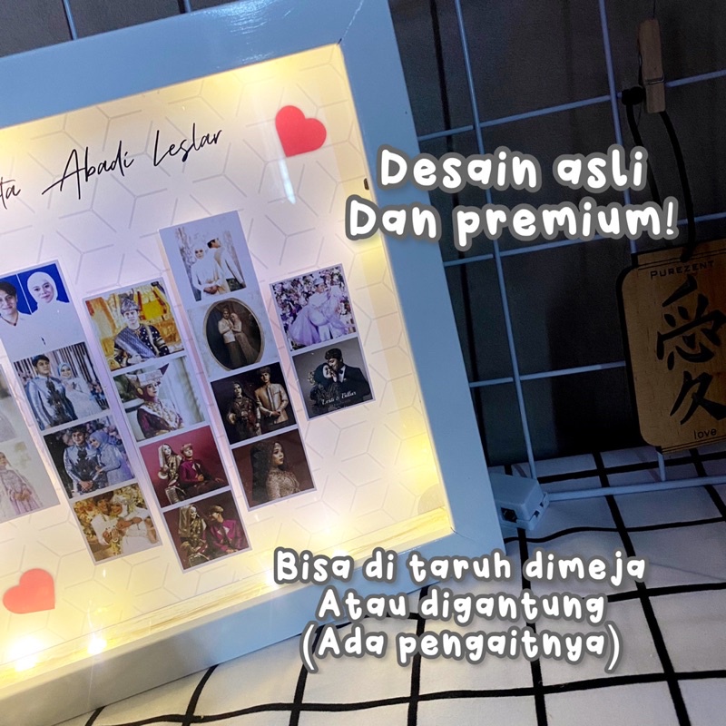 kado viral KOLASE LIGHT FRAME by Wopika Creative | hadiah birthday anniversary, graduation, ldr, dll