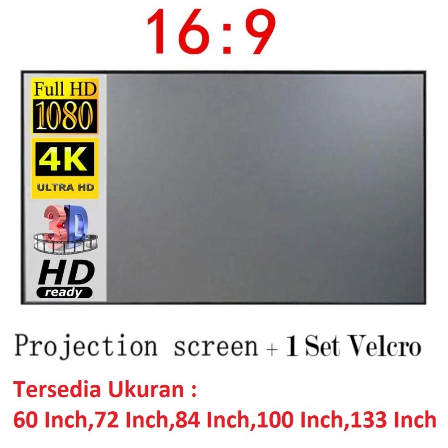 TaffSTUDIO Kain Layar Proyektor Anti-light Ambient Screen Curtain - L21 - Silver