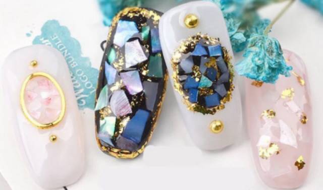 kulit kerang sea shell Nail shell kulit kerang glitter charm acc nail art nailart hiasan kuku