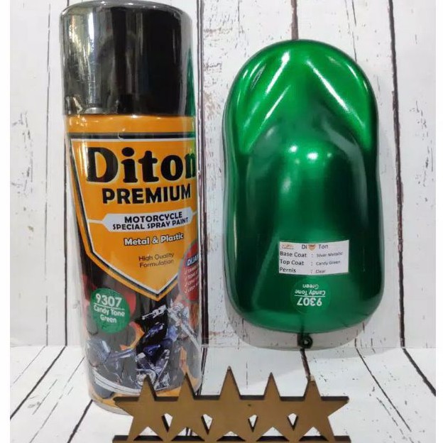 Cat Semprot Hijau Candy Tone Green 9307 Diton Premium Pilok Sepeda Motor Mobil Velg