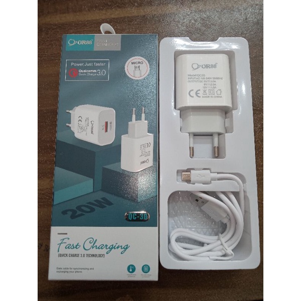 CHARGER FAST CHARGING OR88 QC-30 (20WATT) TYPE MICRO