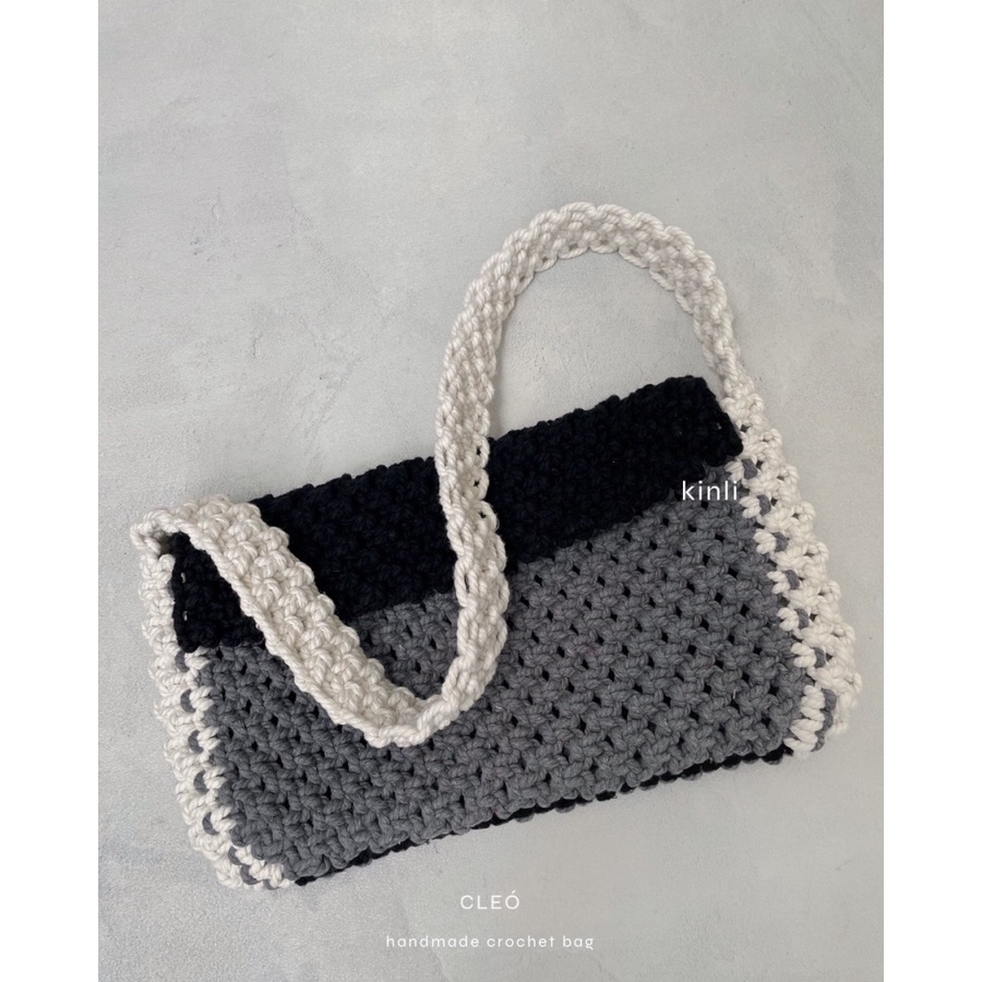 cleo handmade crochet bag tritone 3 colors shoulder bag