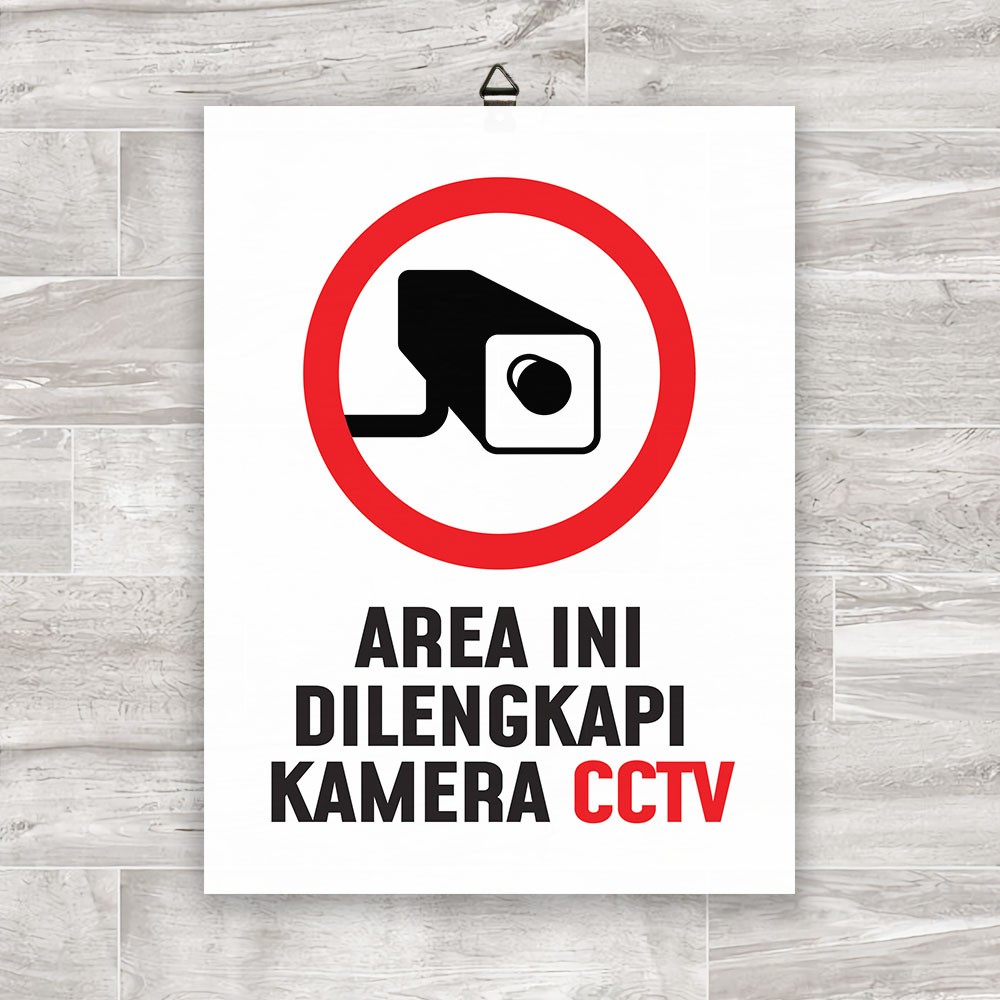 Jual 12 Stiker Cctv Area Ini Dilengkapi Cctv Hiasan Dinding