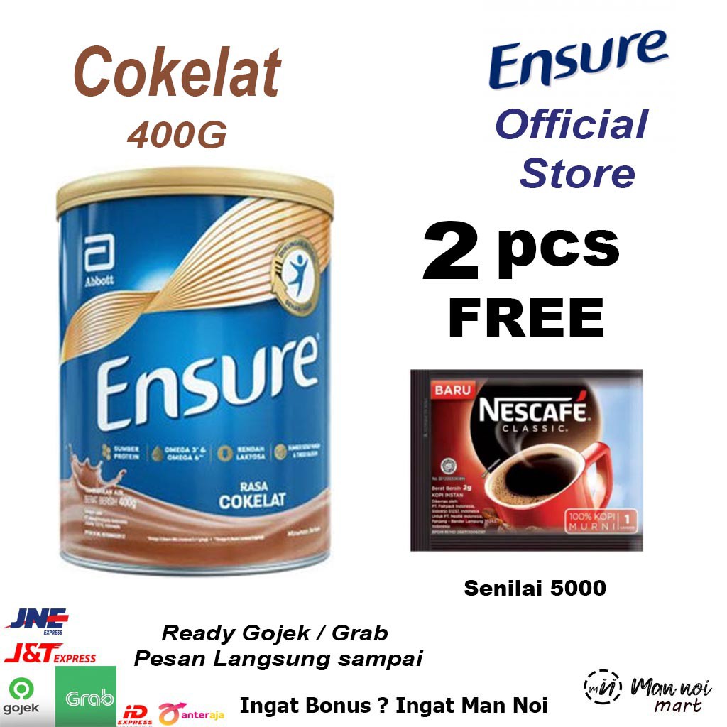 

Ensure Coklat 400 g Susu Nutrisi Dewasa Rendah Laktosa.SUSU DEWASA.Man Noi