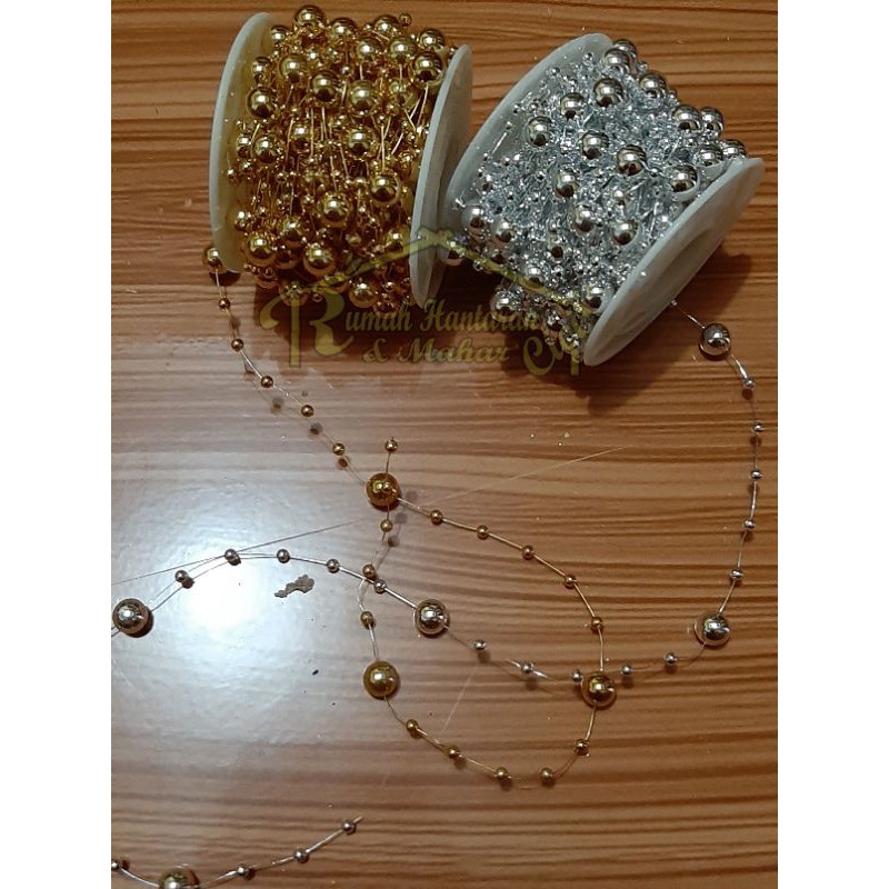 1yard mutiara kombinasi 8mm 3mm/mutiara meteran/mutiara rambat