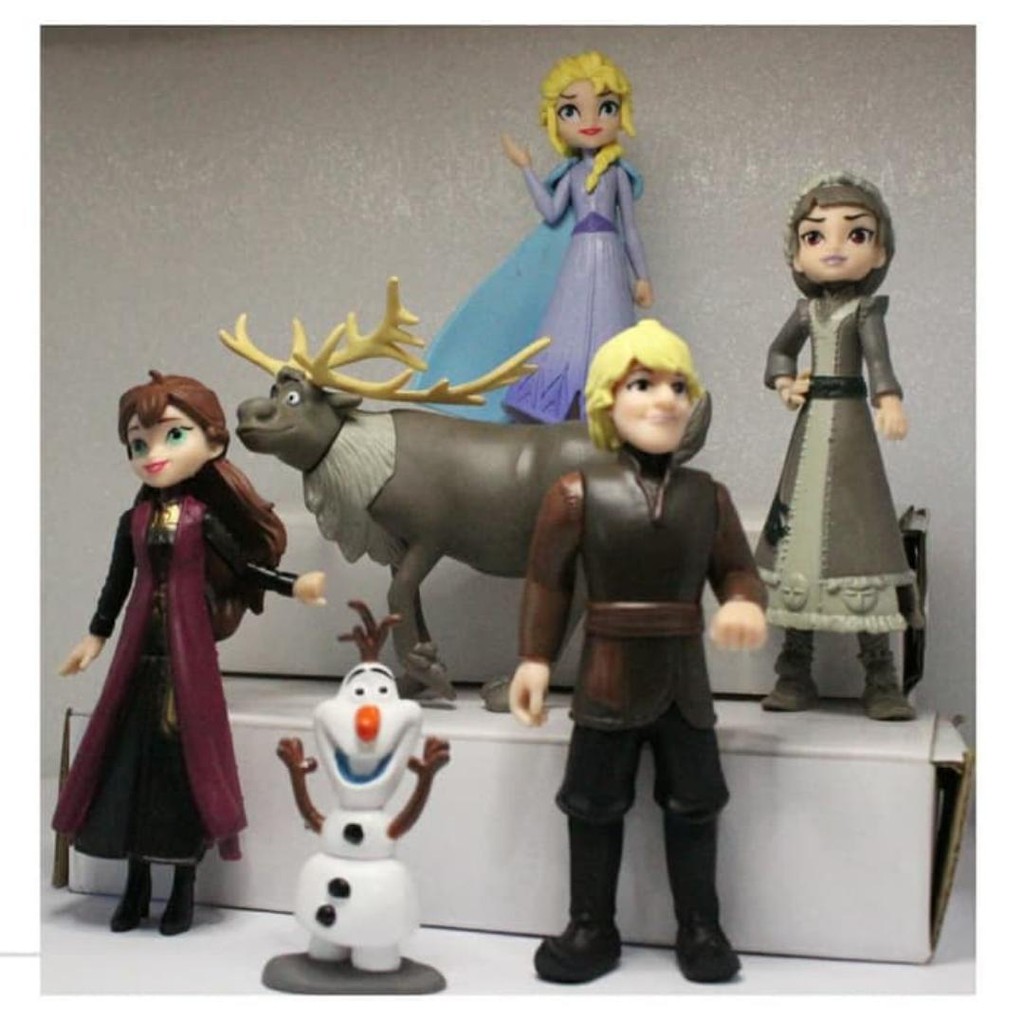 Action Figure Set Frozen 2 Pajangan Karakter Anna Elsa Topper Hiasan Kue