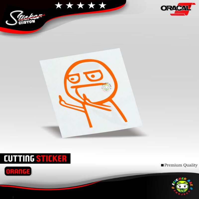 Sticker emot fucek stiker middle finger motor spakbor belakang stikerr lucu keren cutting sticker helm