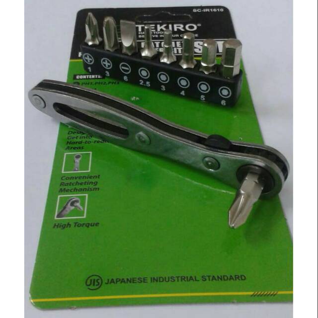 Kunci Tekiro - Obeng rachet set tekiro 9 pcs - Tekiro obeng set