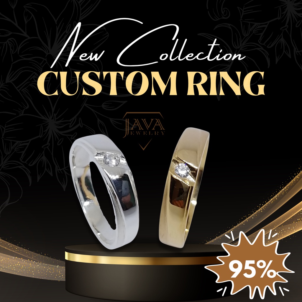 Java Jewelry - Cincin Nikah Cincin Nikah Pria Wanita Perak Lapis Emas