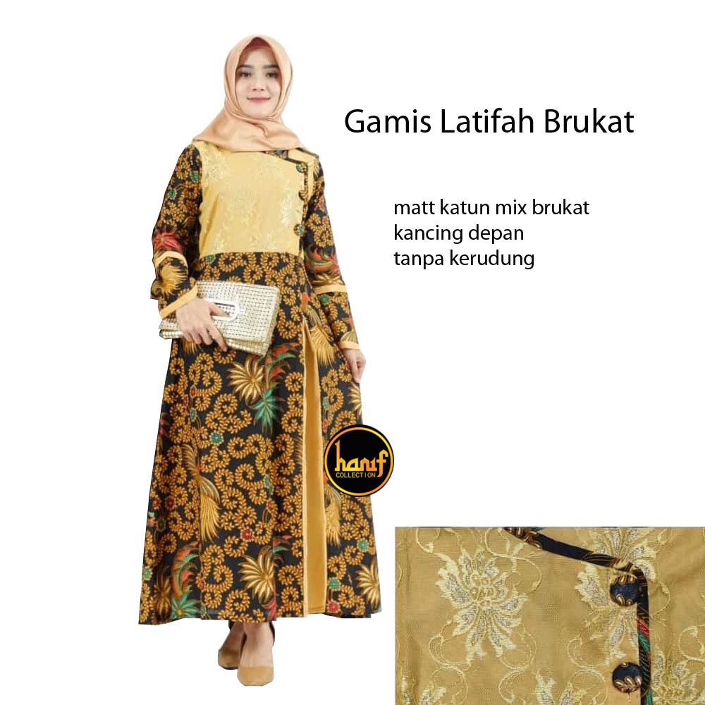 Baju Gamis Wanita Batik Latifah Brukat