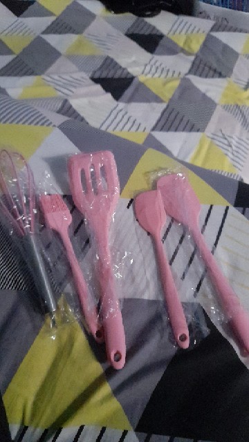 Spatula Silikon Tahan Panas 5 In 1 Alat Masak Sutil Utensil Premium