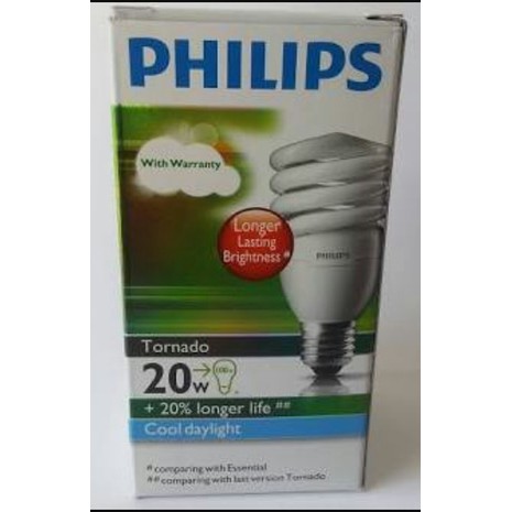 Philips Lampu Tornado Spiral Ulir 20 Watt 20W 20 W 20Watt Putih