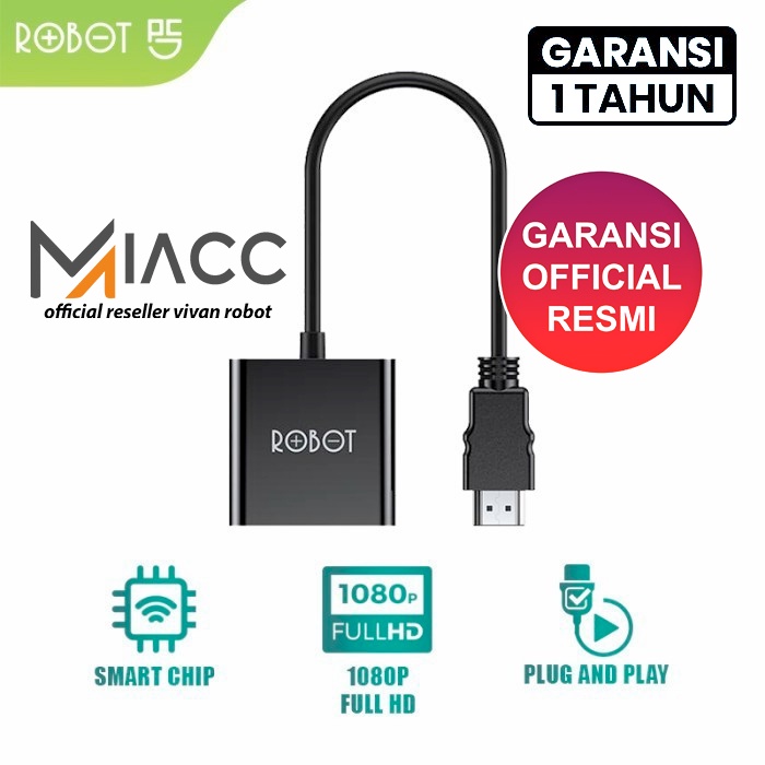 ROBOT RHV10 Adapter Converter HDMI to VGA Projector Infocus Monitor