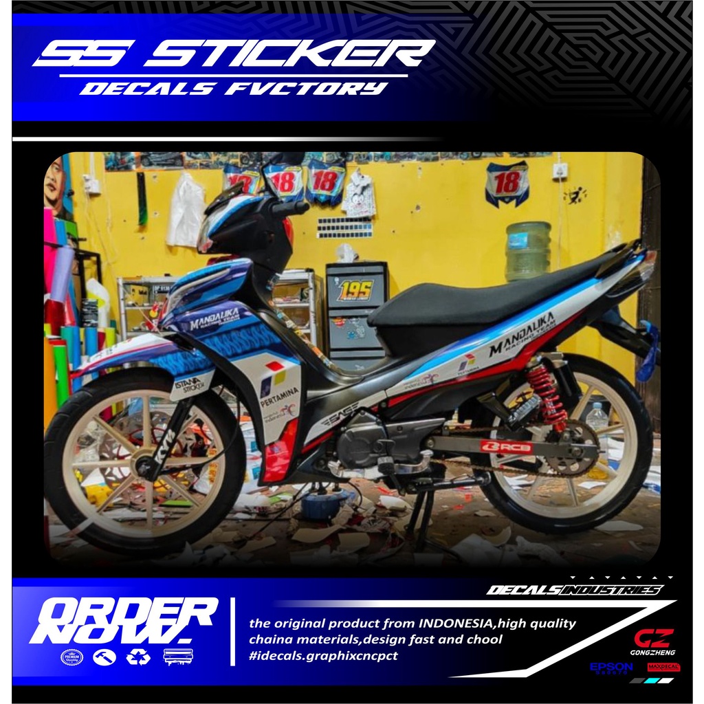 0049 decal stiker ful body Jupiter Z1 motif Mandalika Pertamina