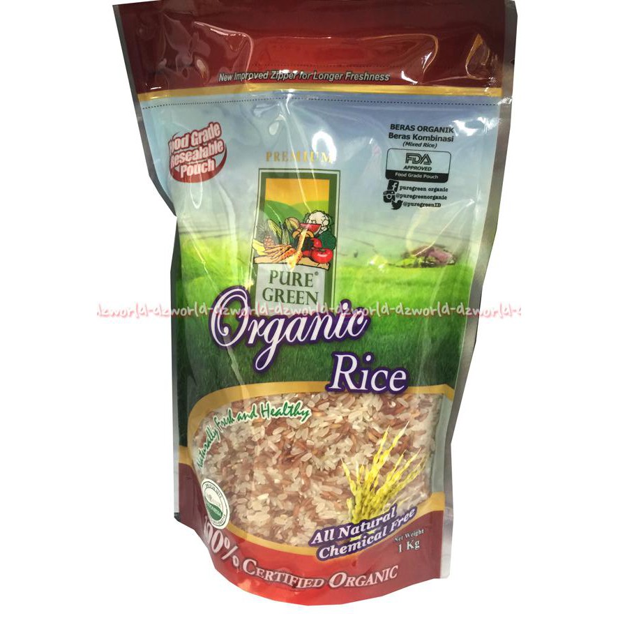 

Terlaris# Pure Green Organik Rice Beras Kombinasi Beras Organik Mixed Rice 1Kg