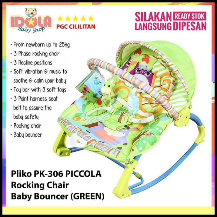 Pliko Piccola Rocking Chair Green Pk306 Baby Bouncer Kursi  