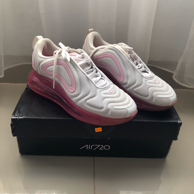 Sepatu Original Nike W Air Max 720 White / Pink Rise - Laser Fuchsia