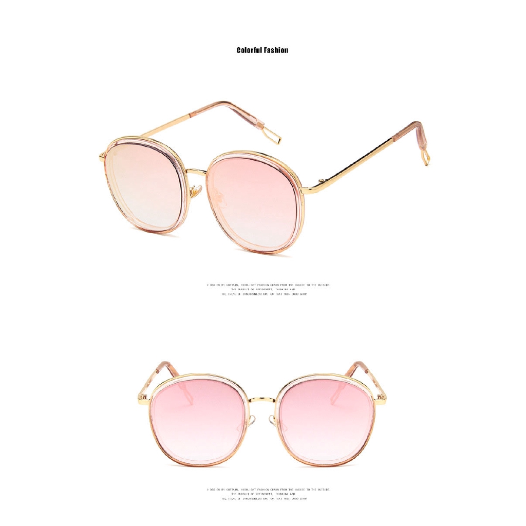 (YUZHU) Ulzzang Retro Putaran Cermin Sunglasses Wanita Korea Klasik Fashion Pria Kacamata Anti UV400