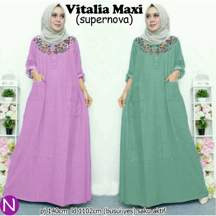 Unik Gamis Jumbo Ukuran Besar sampai  135 Zevanna Dress yang Simple dan Elegan banget Limited i.4541