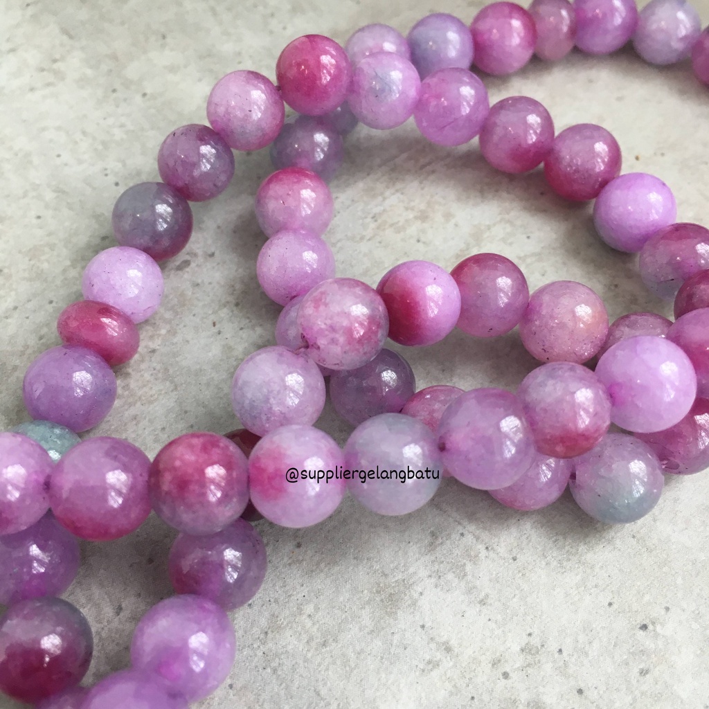 tasbih batu MANAU UNGU 8mm 99 butir premium tasbeh akik PURPLE serat