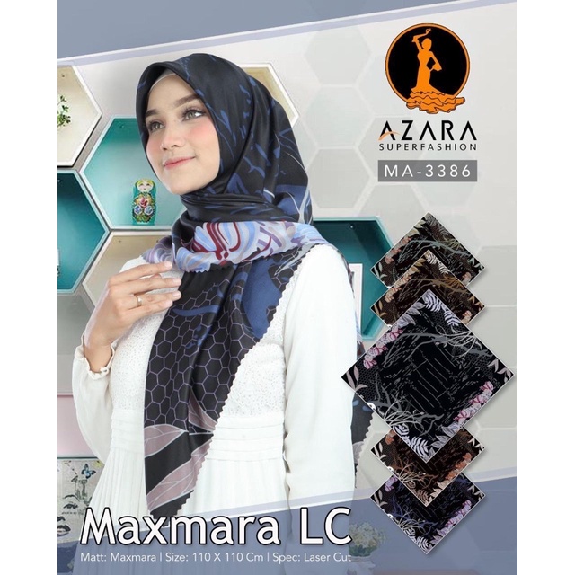 Hijab Segi Empat Motif Hitam Putih / JILBAB SEGIEMPAT SILK POLYCOTTON-Desain 5