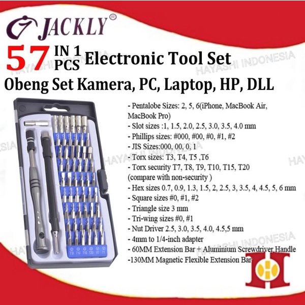 Obeng Set 57 in 1 Magnet Service Kamera PC Computer Laptop Handphone