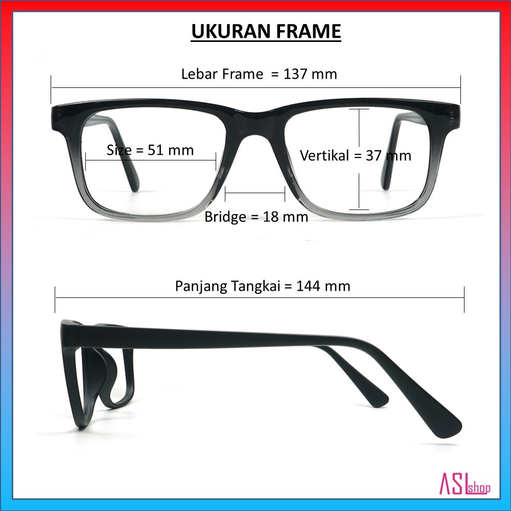 FRAME KACAMATA MINUS (ID 1057) + LENSA BLUERAY DAN PHOTOCROMIC