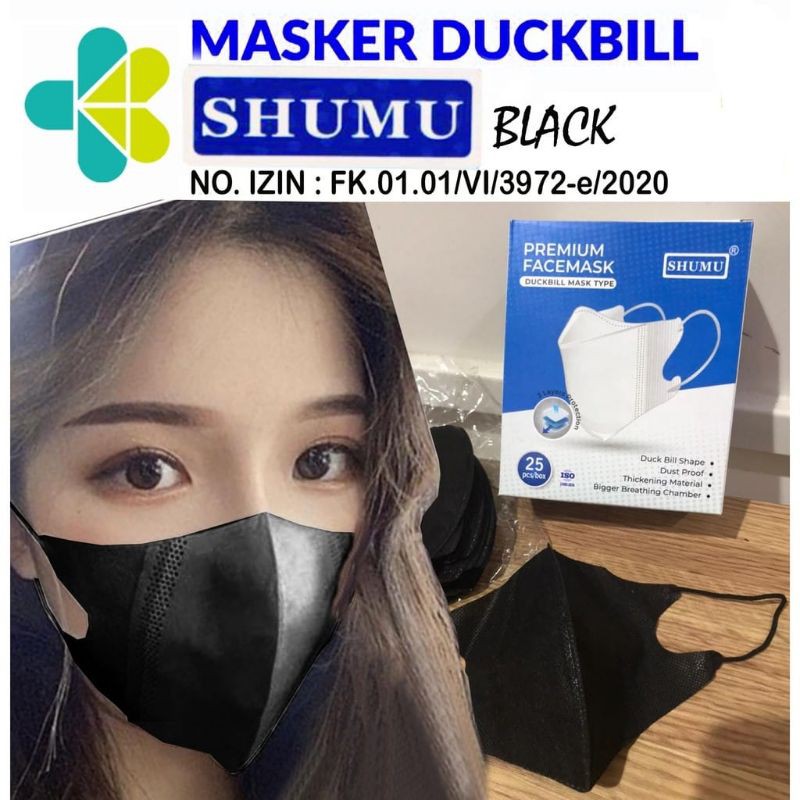 ready masker Duckbill hitam masker duckbill hitam 3ply