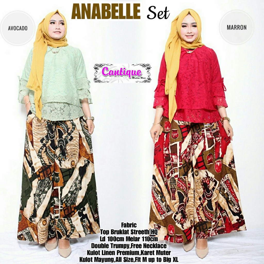 ANABELLE SET / SETELAN BROKAT /BROKAT KULOT / BROKAT SET / BAJU KONDANGAN / BAJU PESTA / SEMI FORMAL