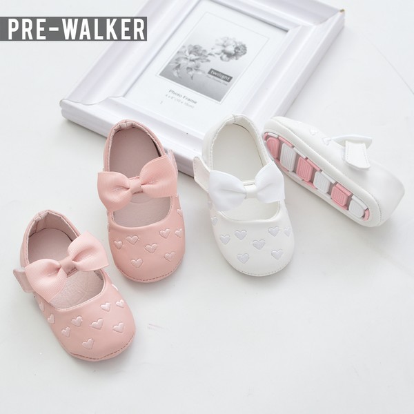 Sepatu Bayi Perempuan - Sepatu Flat Prewalker Baby Shoes S1027 Pink