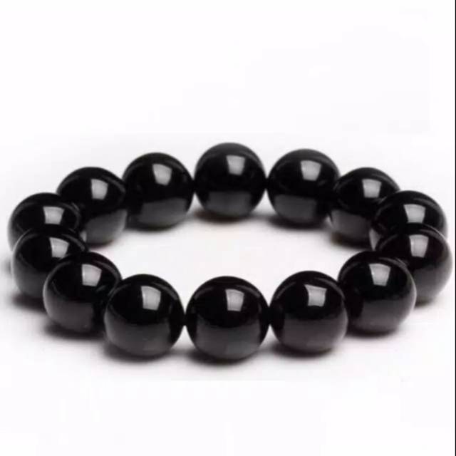 Gelang Black obsidian 100% asli batu alam