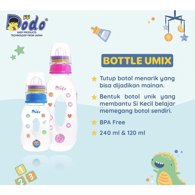 Dodo Umix Feeding Bottle 120 &amp; 240ml- Botol Susu DBC015